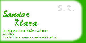sandor klara business card