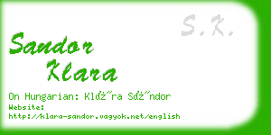 sandor klara business card